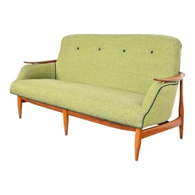 Finn Juhl Danish Modern Upholstered Sculpted Teak Sofa, 1950s