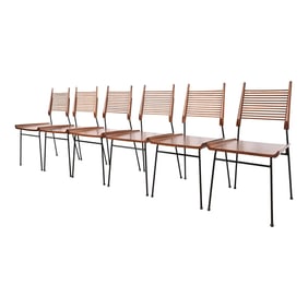 Paul McCobb Planner Group Maple and Iron "Shovel" Dining Chairs, Fully Restored