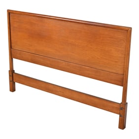 Robsjohn-Gibbings Style Mid-Century Modern Sculpted Walnut Full Size Headboard by Henredon, 1960s