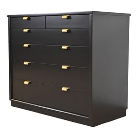 Edward Wormley for Drexel Precedent Black Lacquered Dresser Chest, Newly Refinished