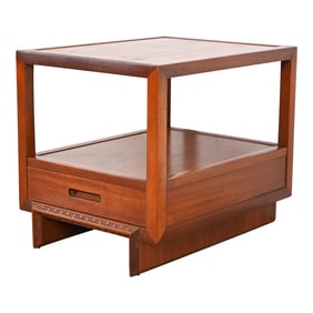 Frank Lloyd Wright for Heritage Henredon Taliesin Mahogany Nightstand or Side Table, 1950s