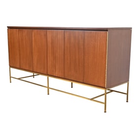 Paul McCobb Irwin Collection Mahogany and Brass Dresser or Credenza, Newly Refinished