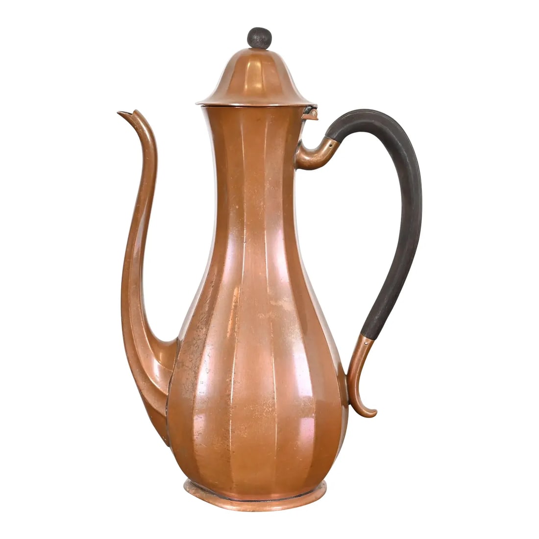 Tiffany & Co. New York Antique Arts & Crafts Copper Over Silver Tea Kettle or Coffee Pot, Circa 1910 (1 of 12)