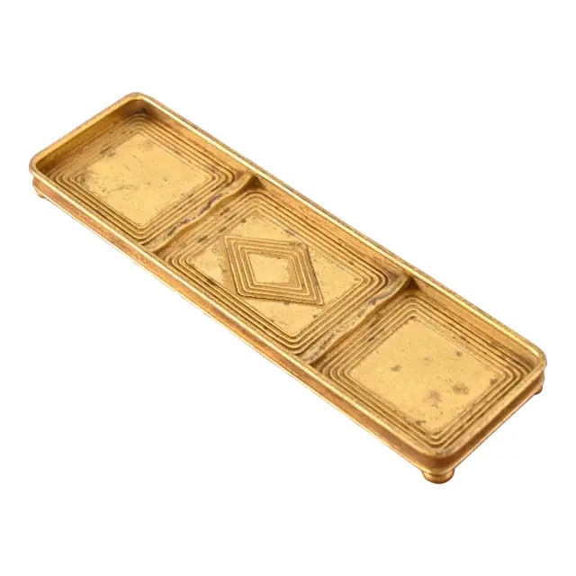Tiffany Studios New York Graduate Bronze Dore Pen Tray (1 of 12)
