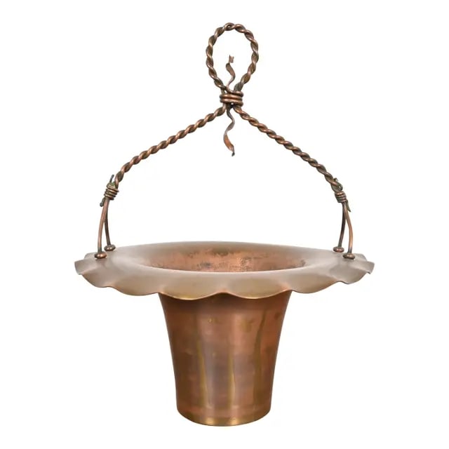 Roycroft Arts & Crafts Hammered Copper Basket (1 of 12)