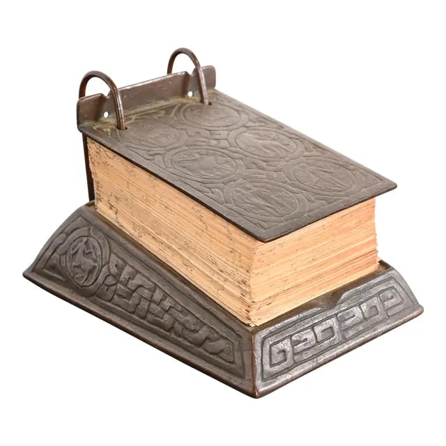 Tiffany Studios New York Zodiac Bronze Perpetual Desk Calendar or Stationery Holder (1 of 12)