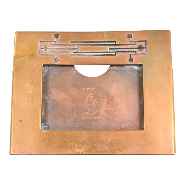 Heintz Arts & Crafts Sterling Silver on Bronze Desk Calendar Frame or Picture Frame (1 of 12)