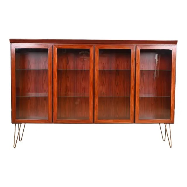Skovby Danish Modern Rosewood Lighted Bookcase Cabinet, Circa 1970s (1 of 12)