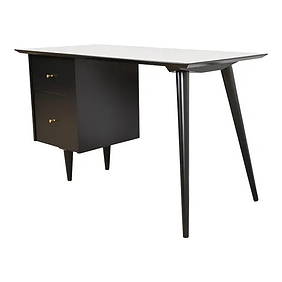 Paul McCobb Planner Group Mid-Century Modern Black Lacquered Writing Desk, Newly Refinished (1 of 12)