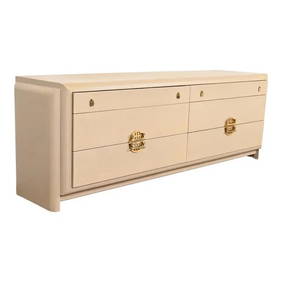 Romweber Hollywood Regency Chinoiserie Lacquered Grasscloth Dresser or Credenza (1 of 12)