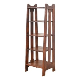 Stickley Brothers Mission Oak Arts & Crafts Slatted Bookcase or Magazine Rack, Circa 1910