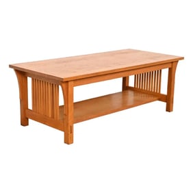 Stickley Mission Oak Arts & Crafts Two-Tier Coffee Table