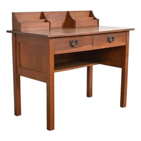 Gustav Stickley Mission Oak Arts & Crafts Writing Desk, Circa 1900