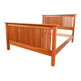 Harden Furniture Mission Arts & Crafts Cherry Wood Spindle Queen Size Bed