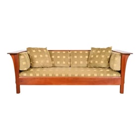 Stickley Mission Arts and Crafts Cherry Wood Settle Sofa