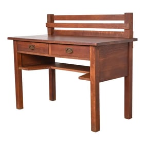 Antique Stickley Mission Oak Arts & Crafts Desk, Circa 1900