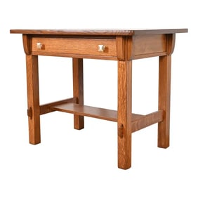 Limbert Mission Oak Arts & Crafts Desk or Library Table, Newly Restored