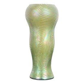 Josef Rindskopf Art Nouveau Iridescent Art Glass Vase, Circa 1890s
