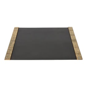 Tiffany Studios New York Bookmark Bronze Dore Blotter Ends With Leather Desk Blotter