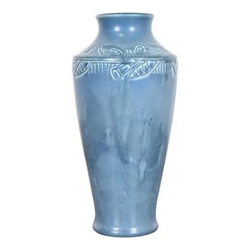 Rookwood Pottery Arts & Crafts Large Glazed Ceramic Floral Decorated Vase, 1919