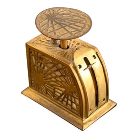 Tiffany Studios New York Pine Needle Pattern Bronze Dore and Slag Glass Postage Scale