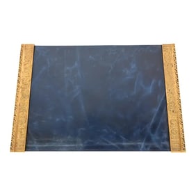 Tiffany Studios New York Venetian Bronze Dore Blotter Ends With Leather Desk Blotter