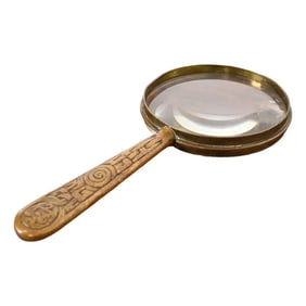 Tiffany Studios New York Zodiac Bronze Dore Magnifying Glass