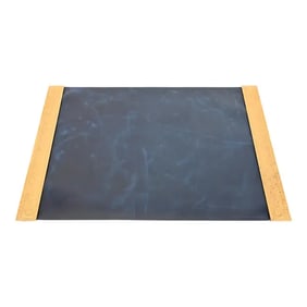 Tiffany Studios New York "Adam" Bronze Dore Blotter Ends With Leather Desk Blotter