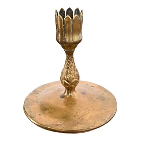 Tiffany Studios New York Bronze Dore Artichoke Form Vase Stand or Candlestick