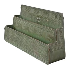 Tiffany Studios New York American Indian Pattern Bronze Letter Rack