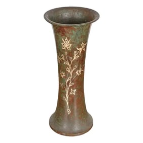 Silver Crest Arts & Crafts Sterling Silver on Bronze Vase