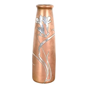 Heintz Arts & Crafts Sterling Silver on Bronze Vase