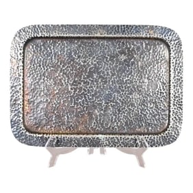 Joseph Heinrichs Arts and Crafts Hand Hammered Silverplate Drink Tray