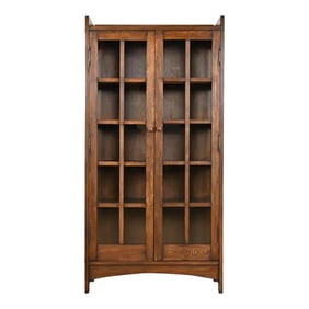 Gustav Stickley Style Mission Oak Arts and Crafts Bookcase Cabinet