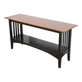 Ethan Allen Arts and Crafts Shaker Cherry Wood and Ebonized Console Table