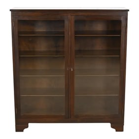 Antique Stickley Brothers Style Arts and Crafts Mahogany Double Bookcase, Circa 1900