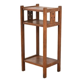 Limbert Style Antique Mission Oak Arts & Crafts Nightstand or Occasional Side Table, Circa 1900