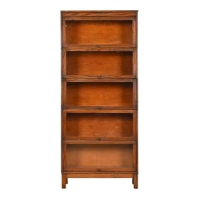Antique Arts & Crafts Oak Five-Stack Barrister Bookcase by Lundstrom, Circa 1920s