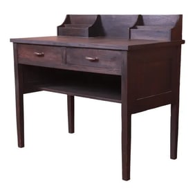 Early Gustav Stickley Ebonized Mission Oak Arts & Crafts Writing Desk, Circa 1900