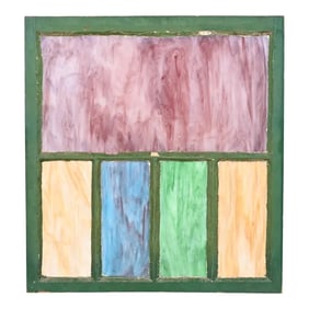 Antique Arts & Crafts Stained Slag Glass Window, Circa 1900