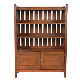 Stickley Brothers Style Antique Mission Oak Arts & Crafts Bookcase, Newly Refinished (1 of 10)