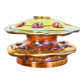 Tiffany Studios Style Iridescent Favrile Glass Flower Frog