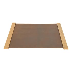 Tiffany Studios New York Zodiac Bronze Blotter Ends With Leather Desk Pad