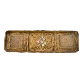 Tiffany Studios New York Bronze Dore and Abalone Pen Tray