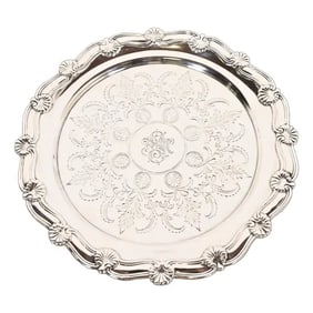 Tiffany & Co. Antique Victorian Sterling Silver Footed Serving Tray