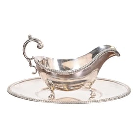 Tiffany & Co. Antique Silverplate Gravy Boat With Tray