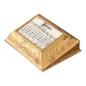 Tiffany Studios New York Zodiac Bronze Dore Desk Calendar Holder or Picture Frame