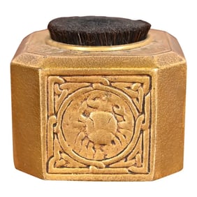 Tiffany Studios New York Zodiac Bronze Dore Pen Brush