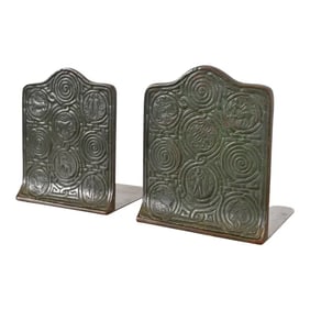 Tiffany Studios New York Bronze Zodiac Bookends, Circa 1910
