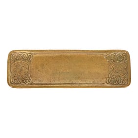 Tiffany Studios New York "Zodiac" Bronze Pen Tray